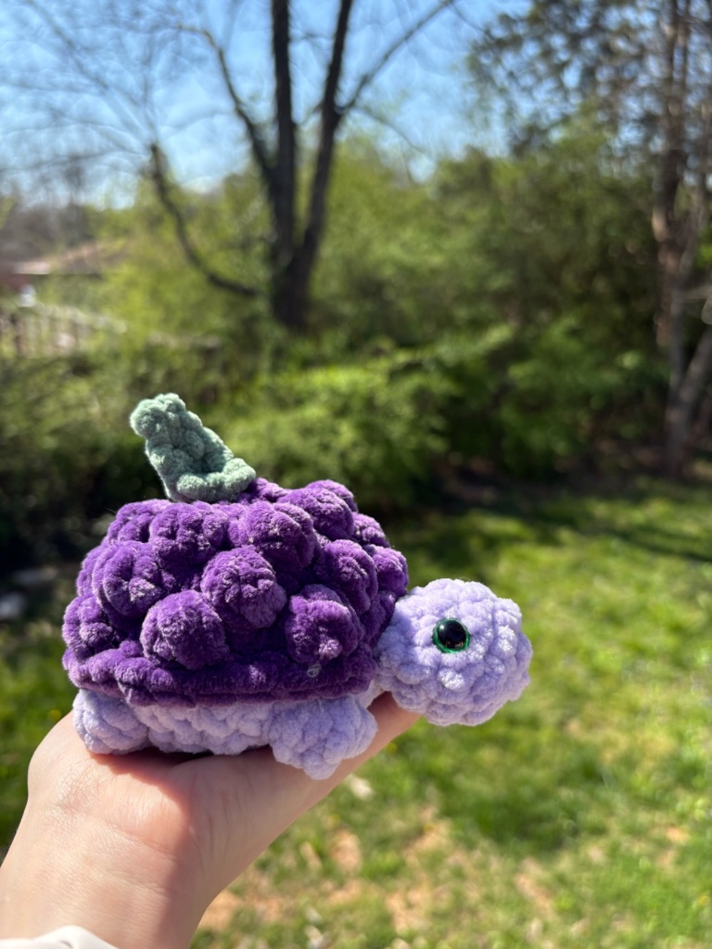 Handmade Crochet Grape Turtle Plush π β Cute Kawaii Gift - Picture 3 of 7